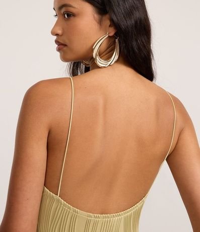 Vestido New Midi Frente Única en Jersey Texturizado con Breteles Finos 4