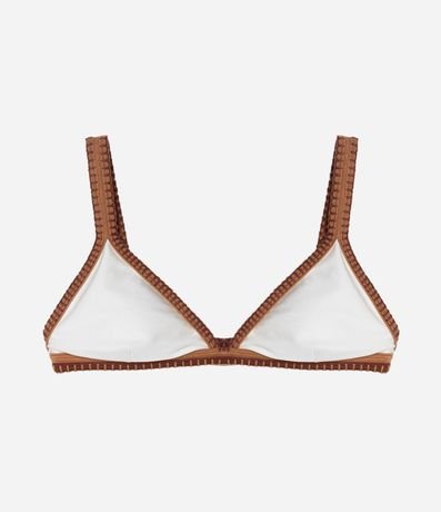 Bikini Top Triangulo Fijo en Microfibra con Bies Contrastante 5