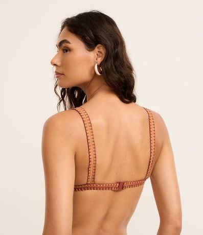 Bikini Top Triangulo Fijo en Microfibra con Bies Contrastante 4