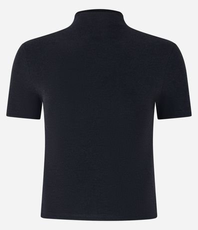 Blusa Básica Texturizada en Viscosa con Cuello Alto 5