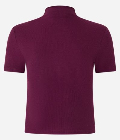 Blusa Básica Texturizada en Viscosa con Cuello Alto 4