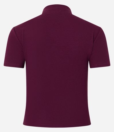 Blusa Básica Texturizada en Viscosa con Cuello Alto 6