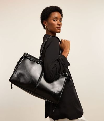 Cartera Satchel Grande con Detalle Cintado 7