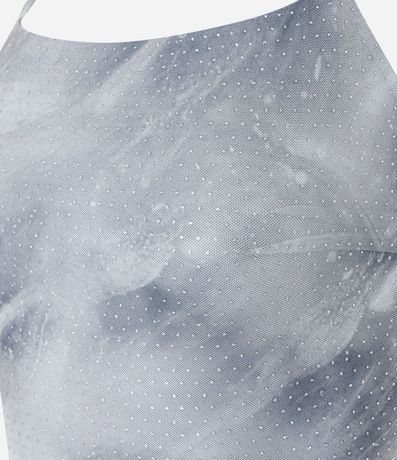 Vestido Midi en Tule con Estampa Abstracta y Purpurina Flocado 6