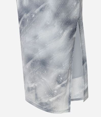 Vestido Midi en Tule con Estampa Abstracta y Purpurina Flocado 7