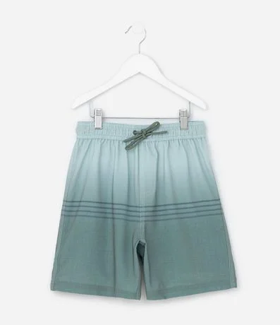 Bermuda Infantil de Banho con Blocos Degradês e  Rayas - Talle 5 a 14 años 2