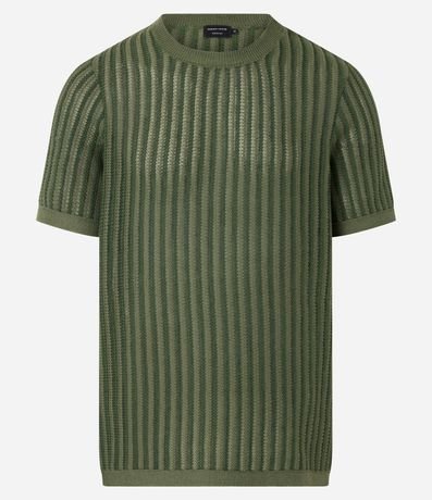 Remera Regular con efecto en Punto y Textura Contrastante