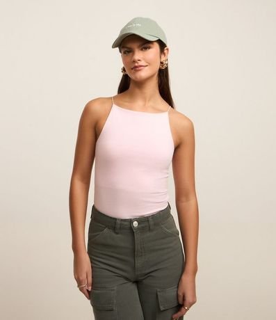 Blusa sin Manga con Escote Halter y Alça Elástico 2