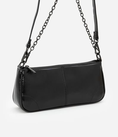 Cartera Baguette Pequeña con Textura y Asa de Cadena