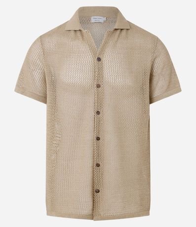Camisa Regular Texturizado con Textura Efecto Ganchillo 6