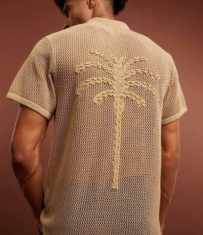 Camisa Regular Texturizado con Textura Efecto Ganchillo 3