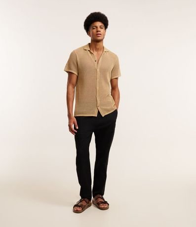 Camisa Regular Texturizado con Textura Efecto Ganchillo 4