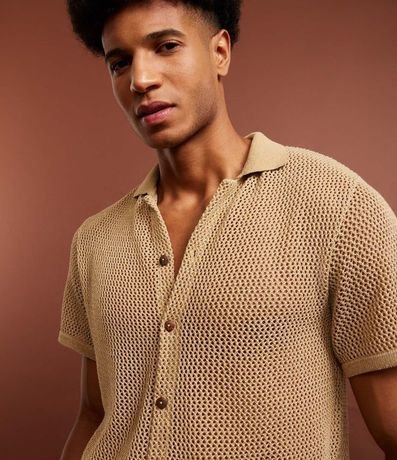 Camisa Regular Texturizado con Textura Efecto Ganchillo 5