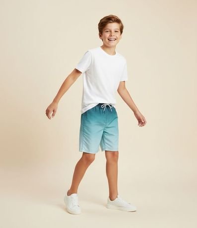 Bermuda Infantil Playera en Microfibra con Estampa Degradé - Talle 5 a 14 años