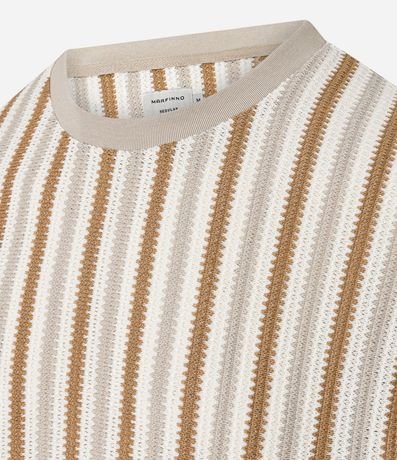 Remera en Punto con Estampa de Rayas y Texturizada 9