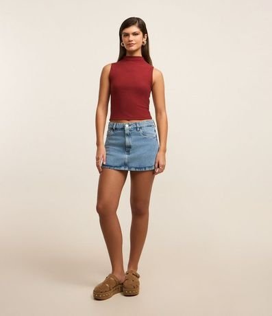 Blusa en Rib con Cuello Alto 2