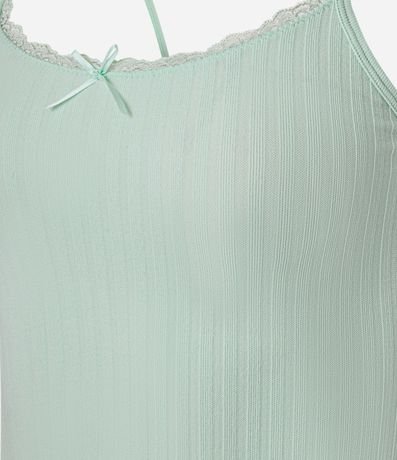 Blusa Texturizada en Seamless de Bretel Fino con encaje y moña 5