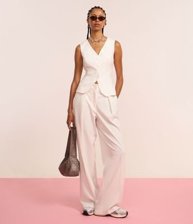 Pantalón Recto en Sastrería con Pliegues 5