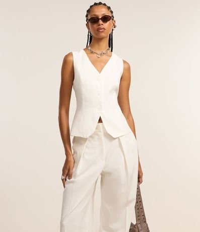 Pantalón Recto en Sastrería con Pliegues 2