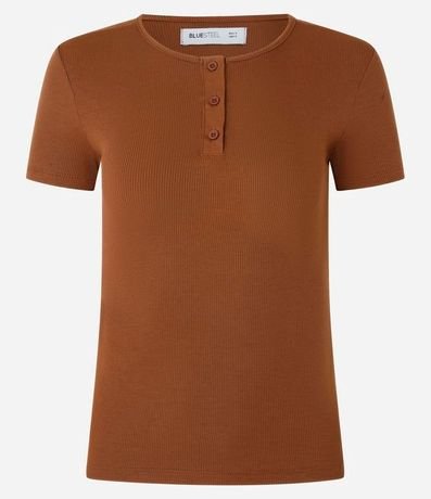 Blusa en Rib con Botones en el Cuello 6