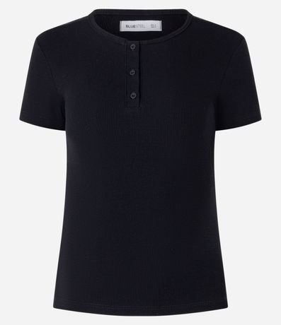 Blusa en Rib con Botones en el Cuello 5