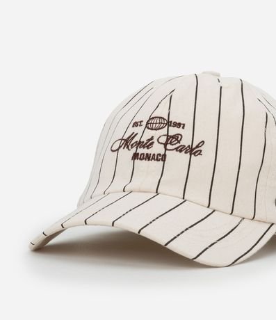 Gorra Aba Curva en Sarga con Estampa Rayada y Bordado Monte Carlo 5