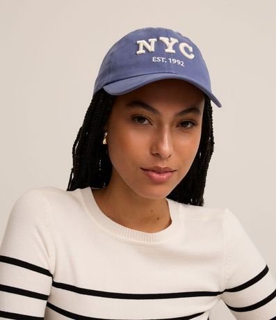 Gorra en Sarga con Estampa Bordada NYC 5