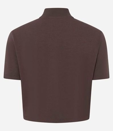 Blusa T-Shirt Cropped en Algodón con Cuello Alto 6