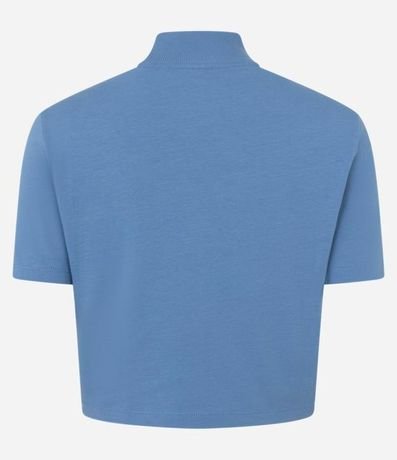 Blusa T-Shirt Cropped en Algodón con Cuello Alto 8