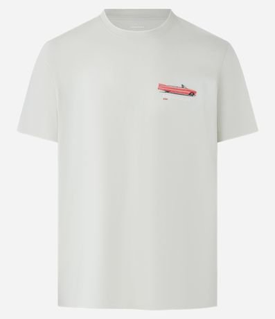 Remera Comfort en Algodón con Estampa de Carro y Lettering Los Angeles