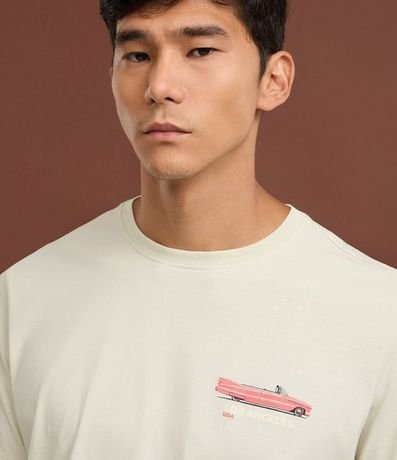 Remera Comfort en Algodón con Estampa de Carro y Lettering Los Angeles 4