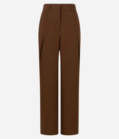 Pantalón Recto en Cupro con Trabillas y Superposición Lateral 5