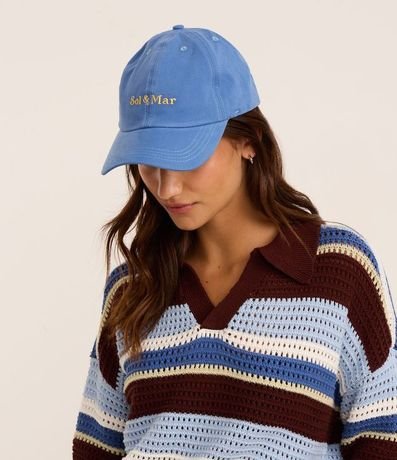 Gorra Aba Curva en Sarga con Bordado Sol&Mar