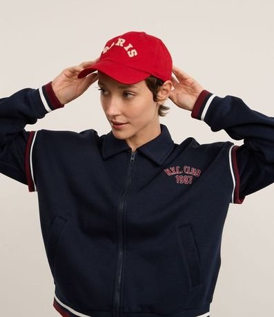 Gorra Aba Curva en Sarga con Patch Paris