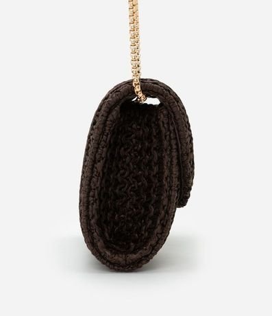 Cartera Transversal Pequena en Ráfia con Locker de Metal y Asa de Cadena 2