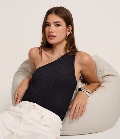 Body Hombro Único Seamless con Textura