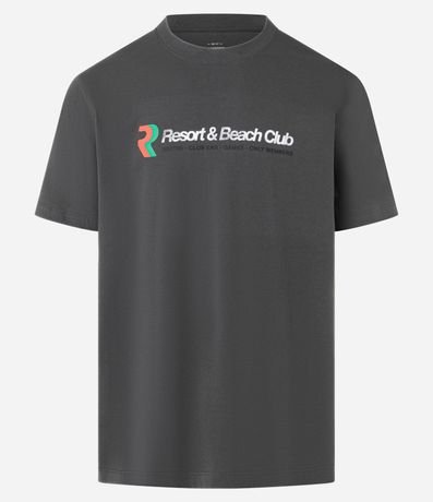 Remera Comfort con Estampa Lettering Resort & Beach Club 1