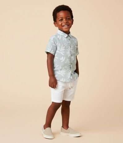 Camisa Infantil Texturizada con Estampa de Follajes - Talle 1 a 6 años