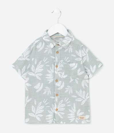 Camisa Infantil Texturizada con Estampa de Follajes - Talle 1 a 6 años