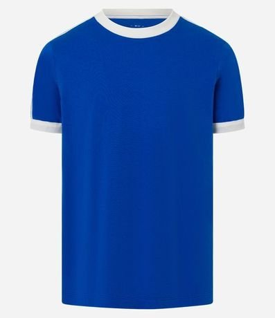 Remera Regular en Algodón con Rayas en los Hombros 5