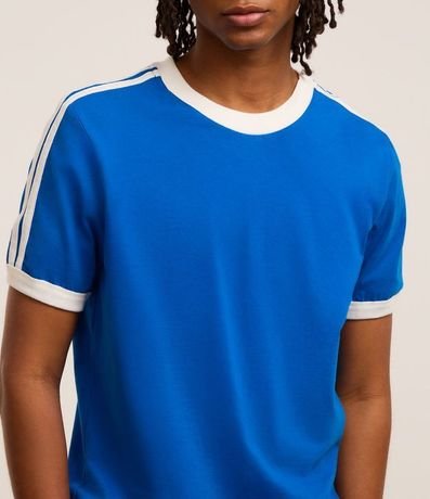 Remera Regular en Algodón con Rayas en los Hombros 3