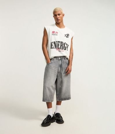 Bermuda Jorts Super Baggy en Jeans con Cinturón Lazo 1