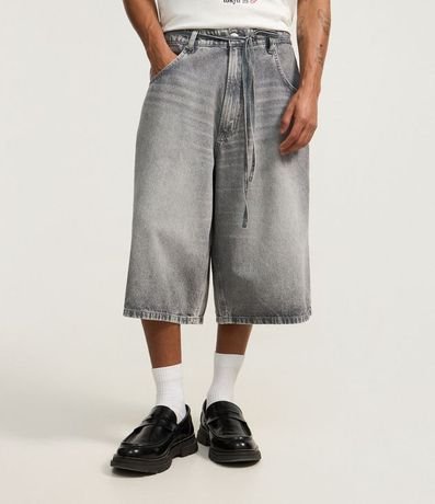 Bermuda Jorts Super Baggy en Jeans con Cinturón Lazo 2