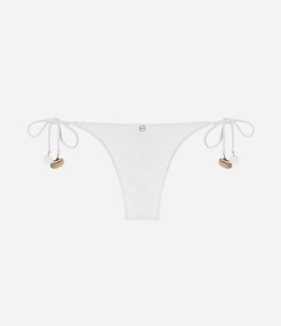 Bikini Bombacha Lazo en Microfibra Acanalada con Hilo Metalizado y Adorno de Caracolas 6