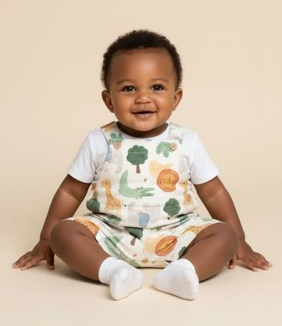 Peto Infantil con Estampa Animalitos - Talle 0 a 18 meses