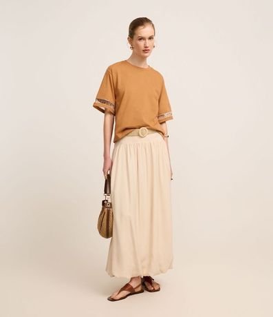 Blusa Boxy en Algodón con Entremedios en la Manga 2