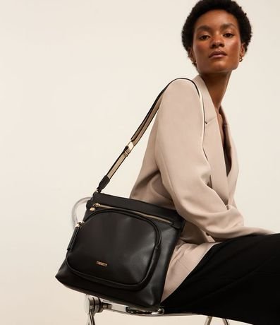 Cartera Postman Mediana con Bolsillo Delantero y Asa en Gorgorão