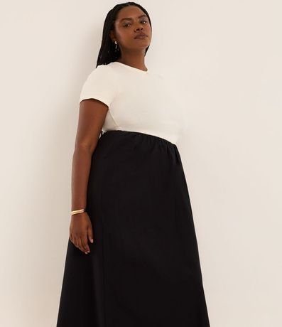 Vestido Midi en Rib Bicolor Curve & Plus Size 1