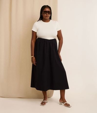 Vestido Midi en Rib Bicolor Curve & Plus Size 2