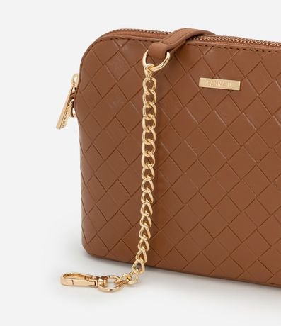 Cartera Transversal Pequeña con Efecto Tressê y Correa de Cadena 9